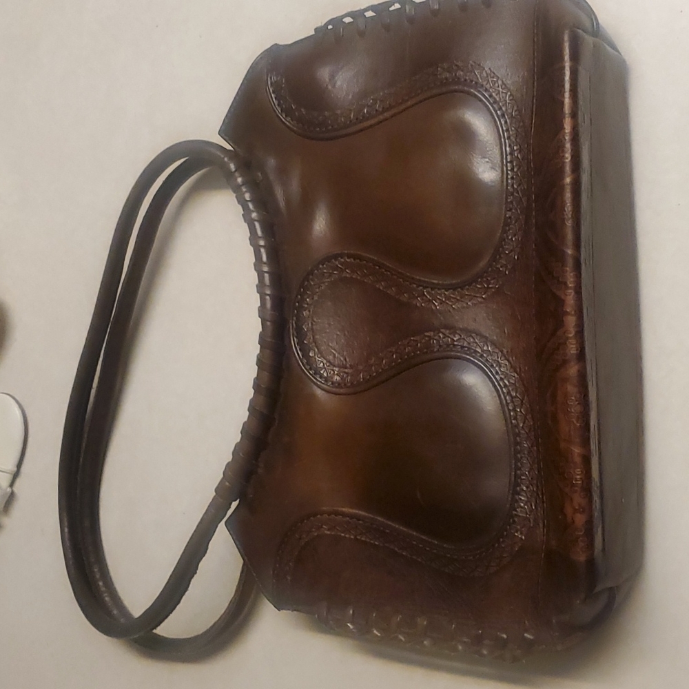 Anna Cainzo Tooled Leather Shoulder Bag